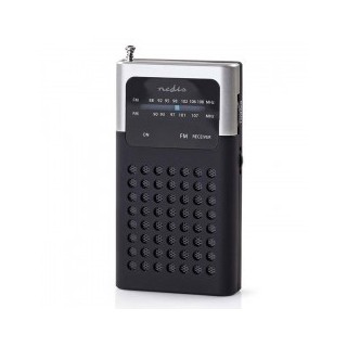 Mini portable FM radio, black/gray NEDIS